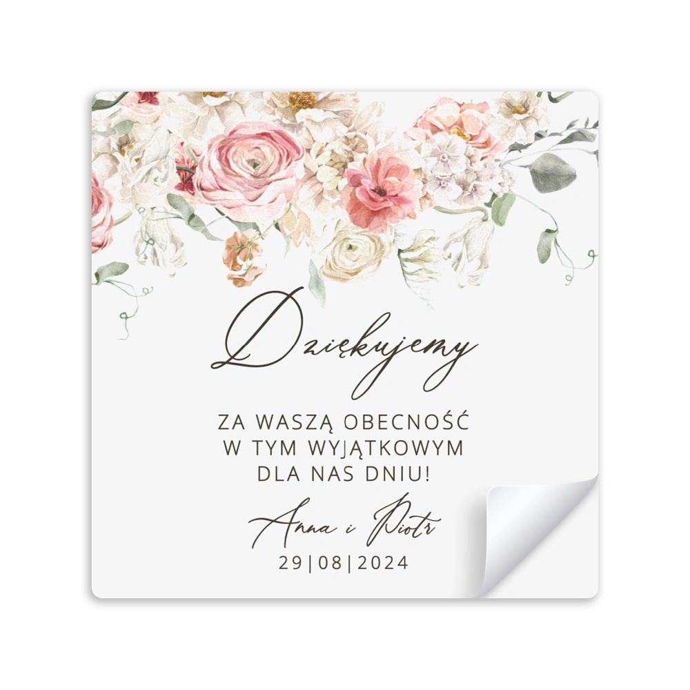 Podziękowania weselne z motywem florystycznym warto dopasować do designu papeterii