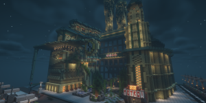 Screen z gry Minecraft przedstawiający Urząd Miasta Legionowo wraz z biegnącą przy nim linią metra - 2. miejsce Agata Bartecka