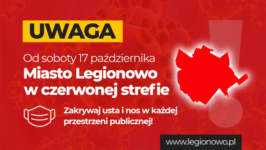 Grafika informująca o wprowadzeniu strefy czerwonej
