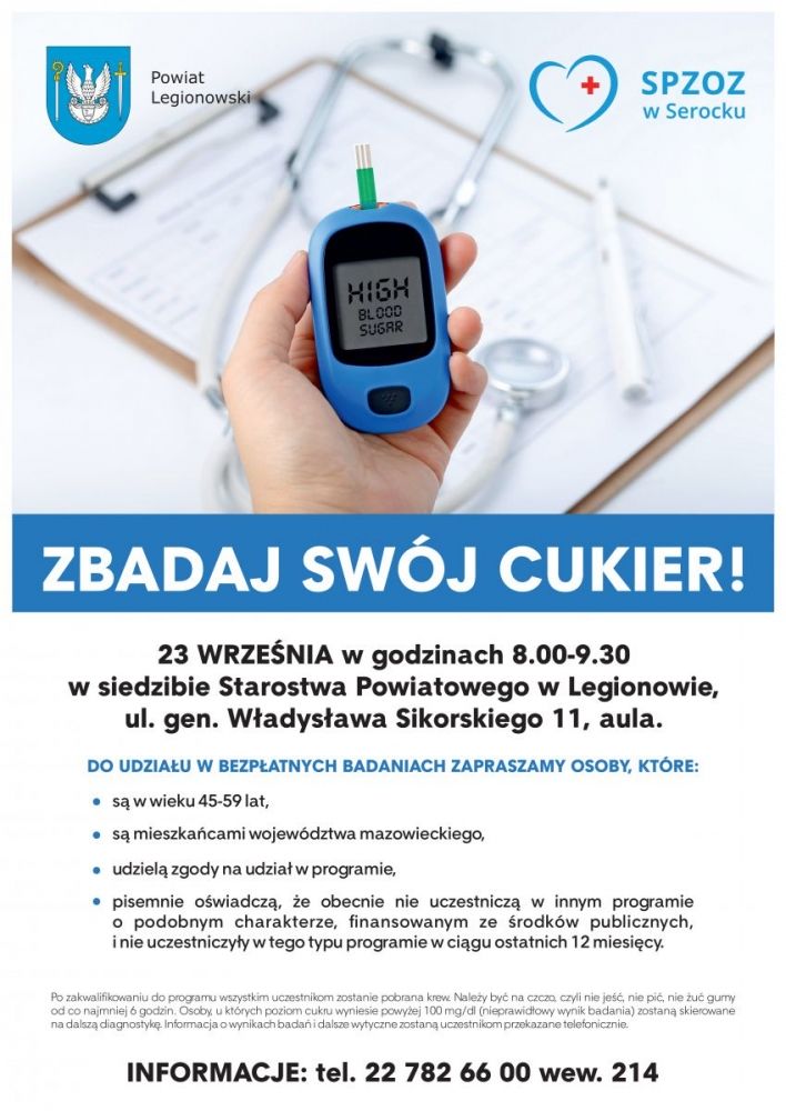 UM Legionowo: Zbadaj swój cukier