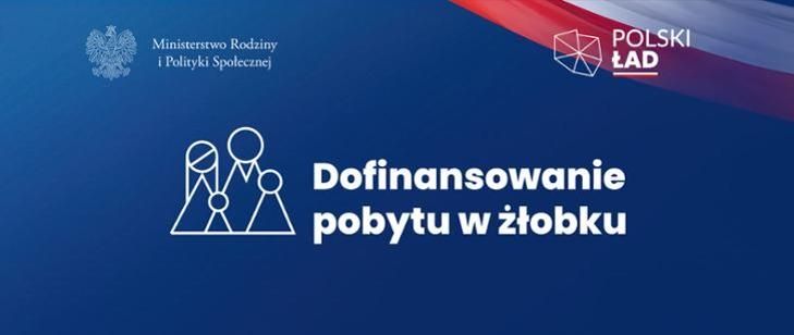 Napis: Dofinansowanie obniżenia opłaty za pobyt dziecka w instytucji opieki dla dzieci do lat 3
