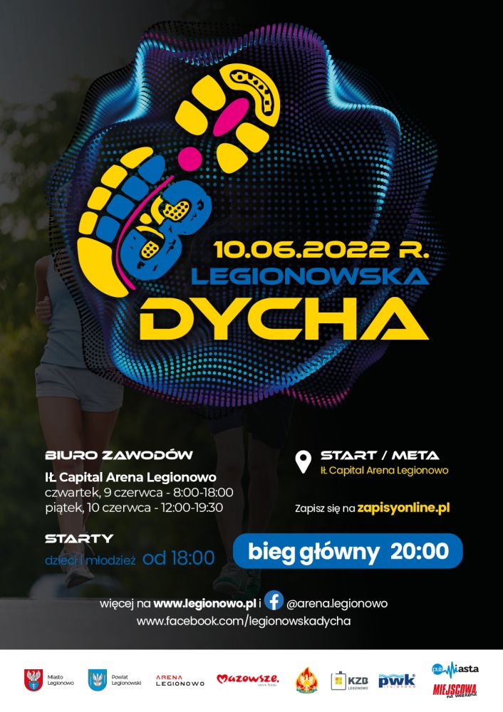 Plakat biegu - 13. Legionowska Dycha; tekst w artykule