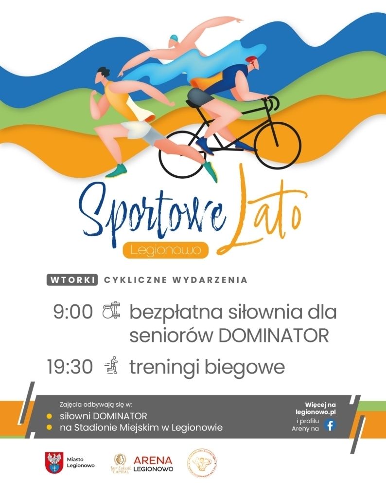 Grafika informująca o zajęciach w ramach Sportowego Lata