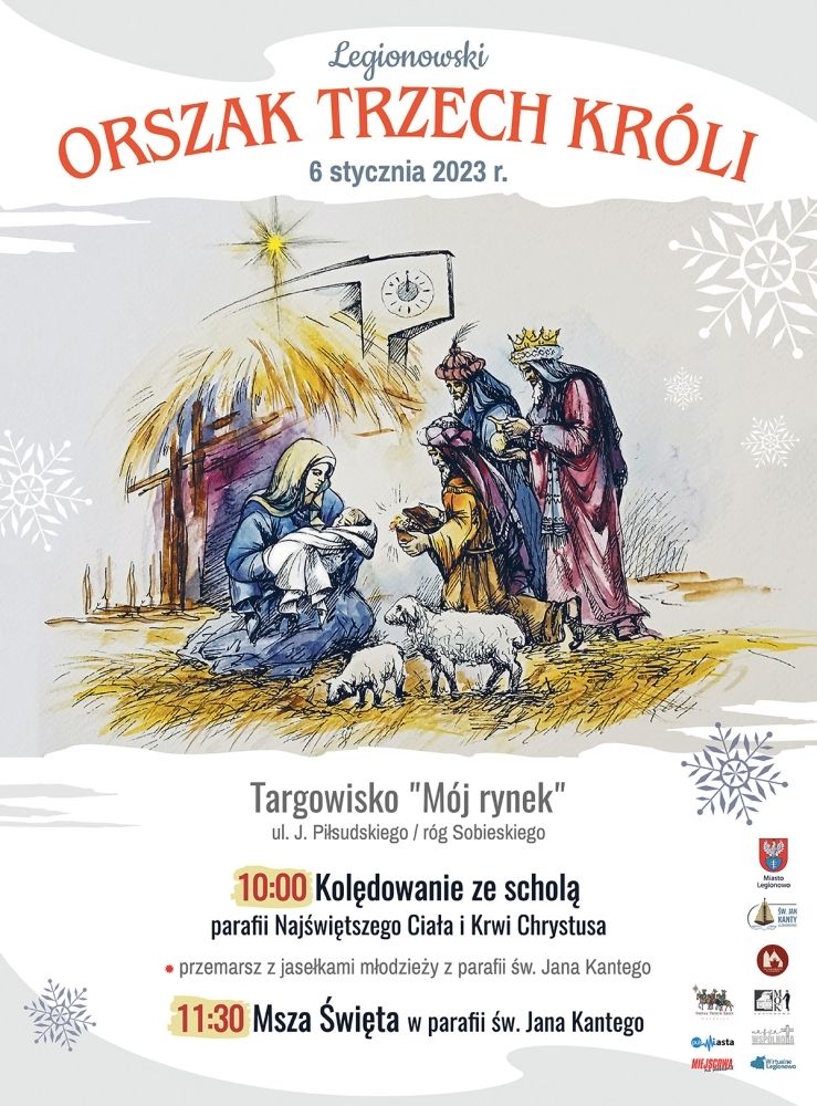Plakat promujący Legionowski Orszak Trzech Króli 2023
