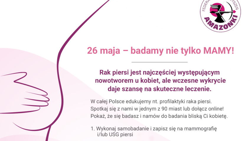 Grafika promująca badania 26 maja - badamy nie tylko mamy!