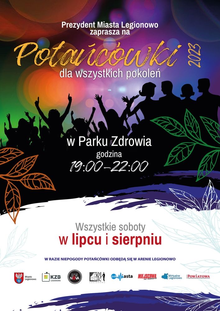 plakat informujący o potańcówkach w Parku Zdrowia