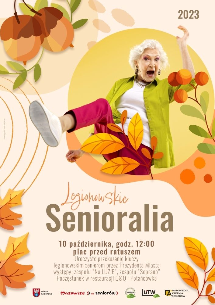 Plakat informujący o senioraliach w Legionowie.