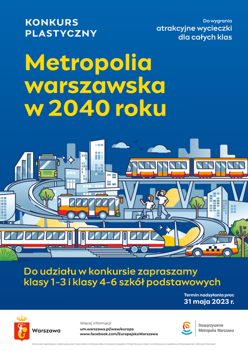 Plakat konkursu - Metropolia warszawska w 2040 roku