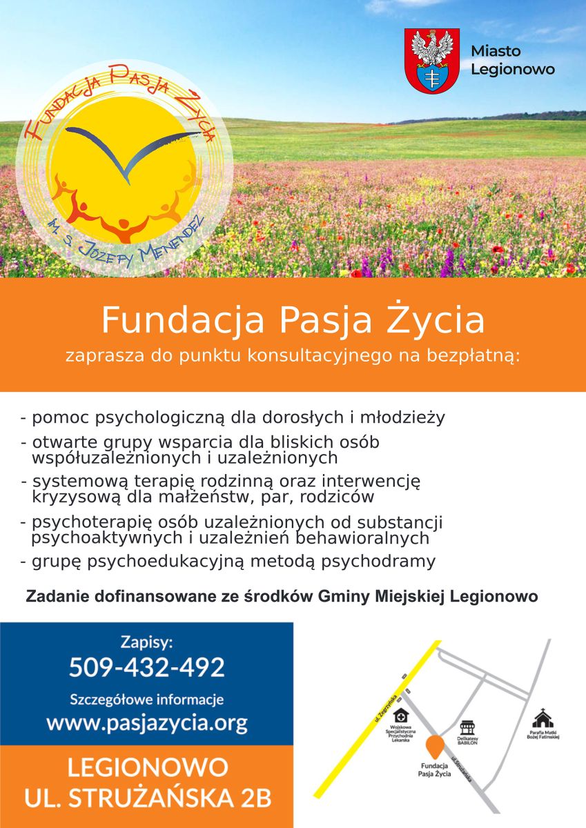 Plakat informujący o bezpłatnej pomocy psychologicznej