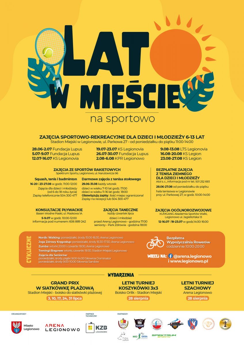 Plakat akcji Lato w mieście na sportowo