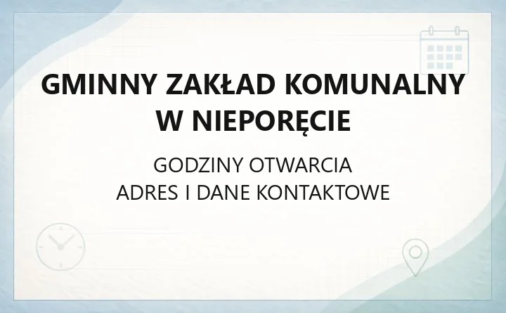 Gminny Zakład Komunalny w Nieporęcie - kontakt, awarie, odczyty wodomierzy
