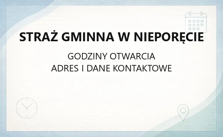 Straż Gminna w Nieporęcie - kontakt, zgłoszenia, mandaty
