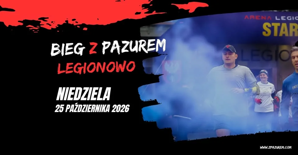Grafika promocyjna wydarzenia Bieg Z PAZUREM – Legionowo 2026