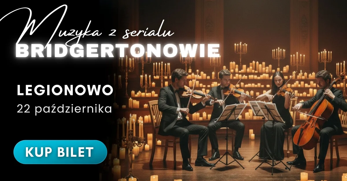 Grafika promocyjna wydarzenia Bridgertonowie: Kwartet Smyczkowy Przy Świecach – koncert w Legionowie