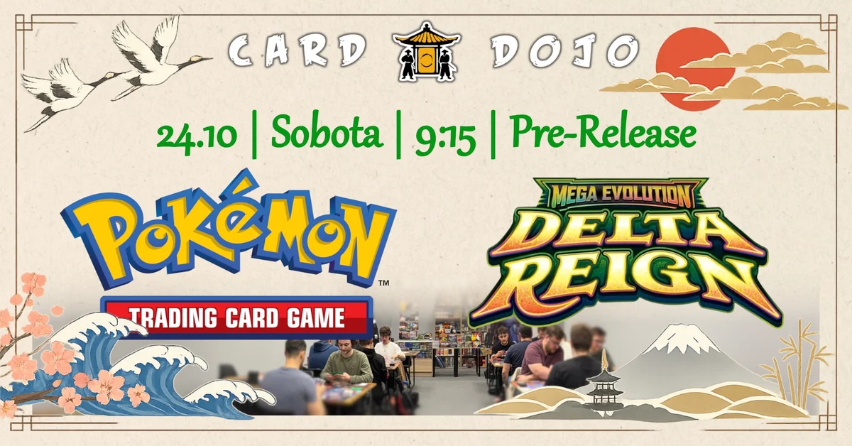 Grafika promocyjna wydarzenia Card Dojo – Pokémon Delta Reign: prerelease