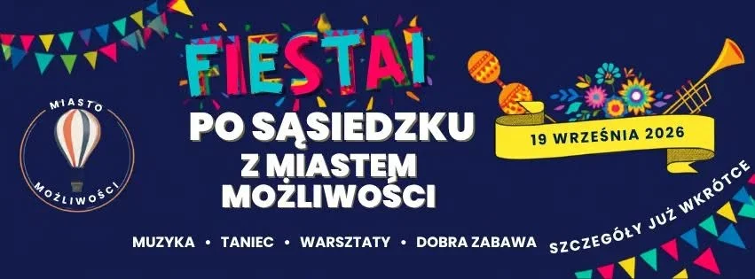 Grafika promocyjna wydarzenia Fiesta po sąsiedzku – wydarzenie w Legionowie