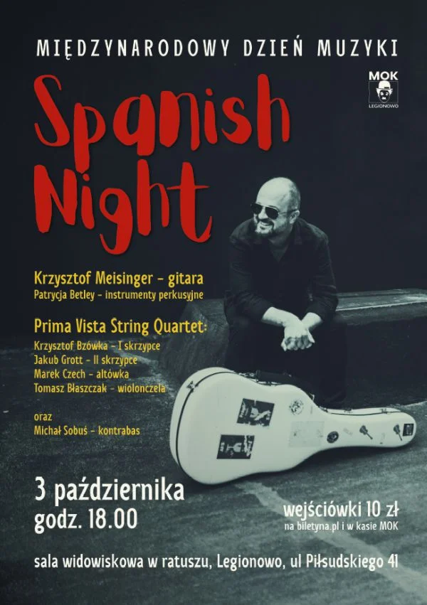 Grafika promocyjna wydarzenia Spanish Night na Międzynarodowy Dzień Muzyki