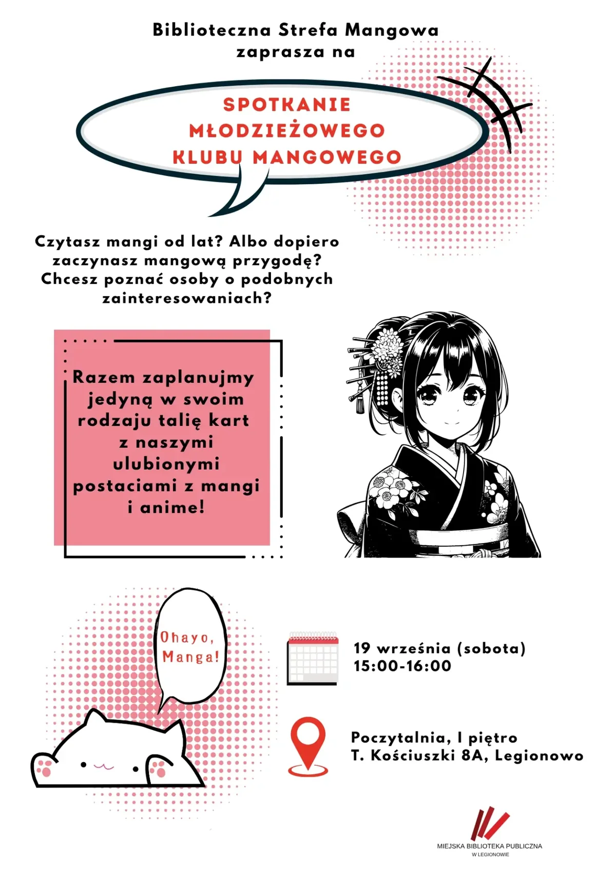 Grafika promocyjna wydarzenia Ohayo, Manga! - klub młodzieżowy