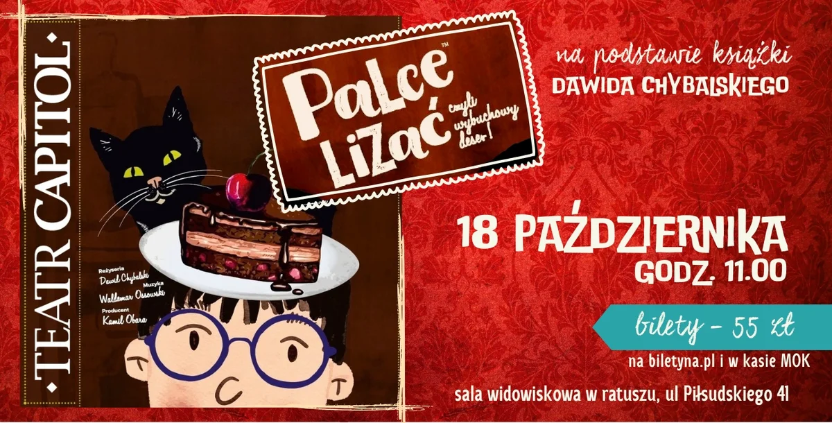 Grafika promocyjna wydarzenia Palce lizać, czyli wybuchowy deser – spektakl rodzinny