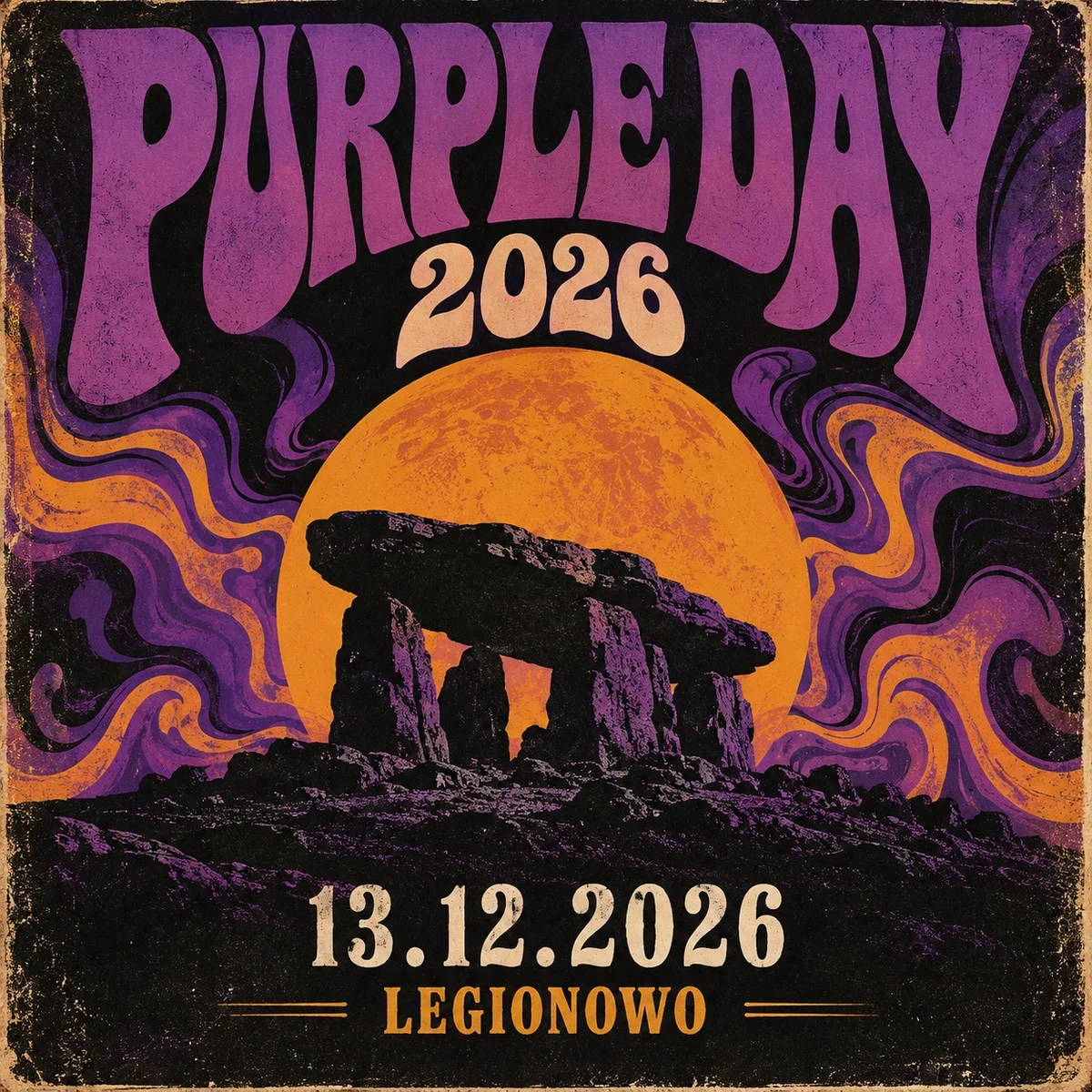 Grafika promocyjna wydarzenia Purple Day 2026 – Deep Purple w Legionowie