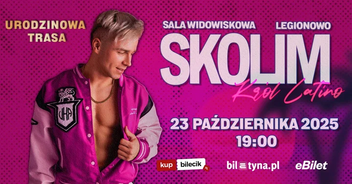 Obrazek przedstawia grafikę promocyjną wydarzenia Koncert Skolim w Legionowie — 23 października 2025