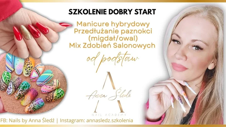 Grafika promocyjna wydarzenia Szkolenie DOBRY START — manicure, przedłużanie żelem i mix zdobień w Legionowie