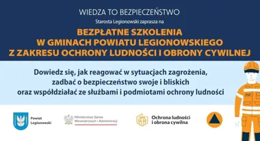 Grafika promocyjna wydarzenia Będziemy szkolić z bezpieczeństwa. Weź udział