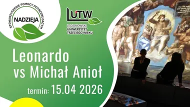 Grafika promocyjna wydarzenia Leonardo vs. Michał Anioł — Pojedynek gigantów renesansu (wycieczka na wystawę immersyjną)