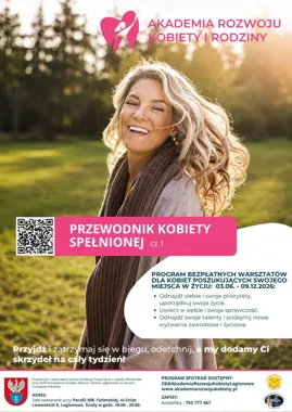 Grafika promocyjna wydarzenia PORADNIK KOBIETY SPEŁNIONEJ – rozwój i praca