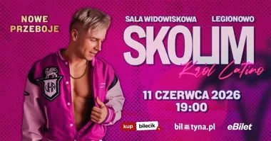 Grafika promocyjna wydarzenia Skolim w Legionowie – koncert w Sali Widowiskowej Ratusza