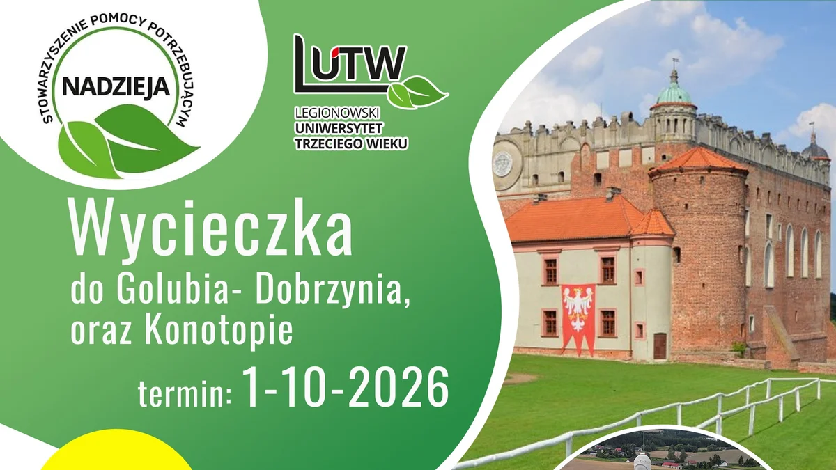 Grafika promocyjna wydarzenia Wycieczka do Golubia-Dobrzynia i Konotopia – program i zapisy