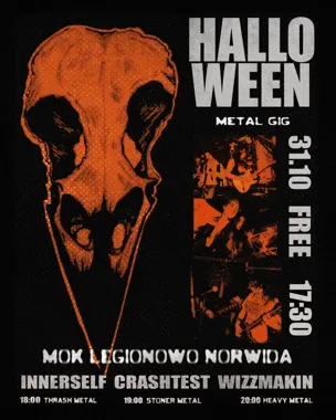 Halloween Metal Gig w Legionowie - trzy kapele, jeden mroczny wieczór.