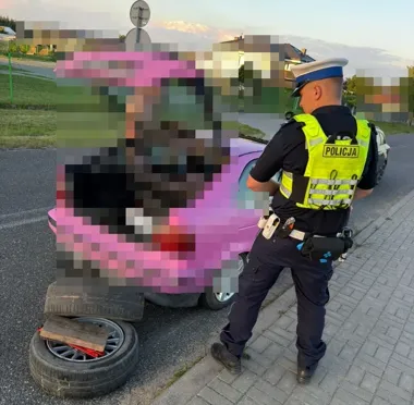 Drift w Wierzbicy zakończył się utratą prawa jazdy i dowodu